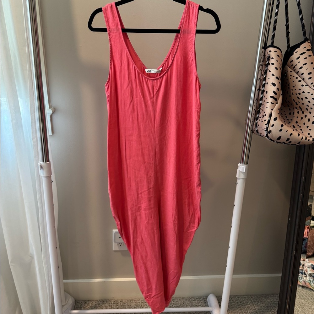 Zara Coral Pink Sleeveless Maxi Dress